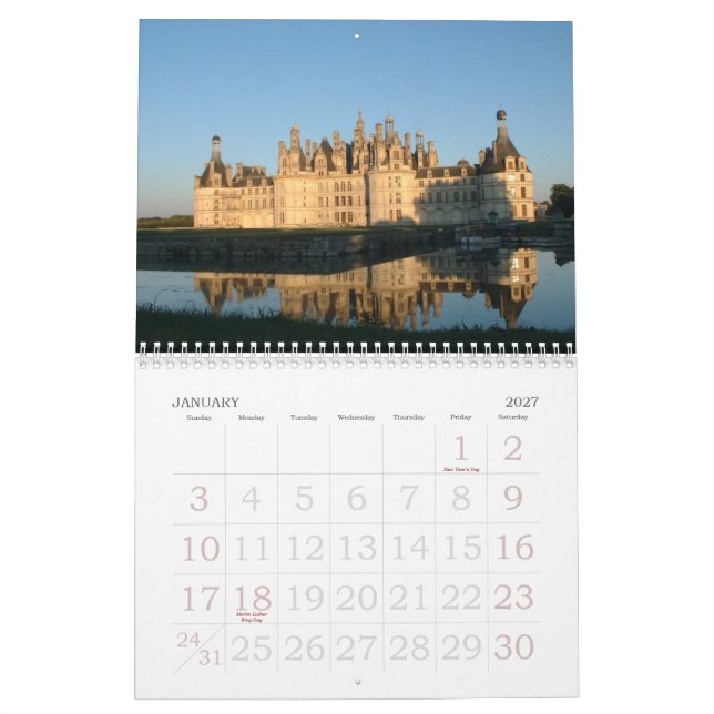 Slott i Europa och Japan Kalender (Jan 2027)