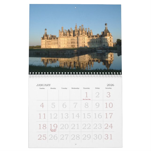 Slott i Europa och Japan Kalender (Jan 2026)