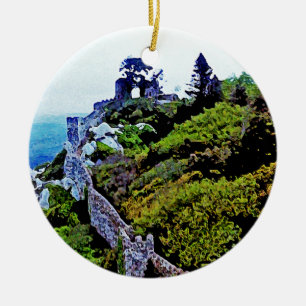 Slott i Sintra Portugal Julgransprydnad Keramik
