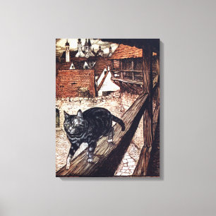 Slott Katt Rackham Illustration Canvastryck