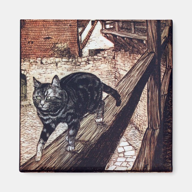 Slott Katt Rackham Illustration Magnet (Framsidan)