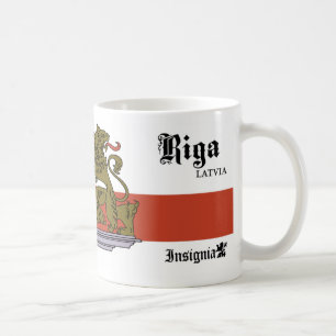 Slott med lejongrinden från Riga Lettland Kaffemugg