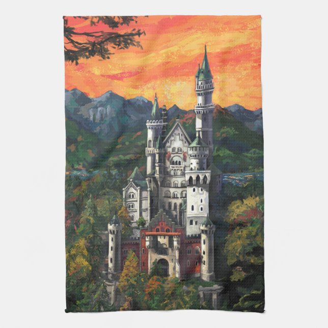 Slott Schloss Neuschwanstein Kökshandduk (Vertikal)