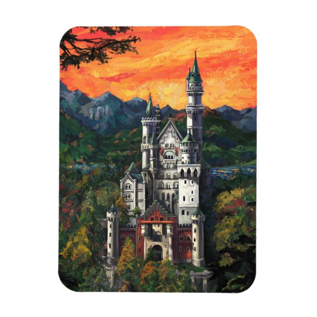 Slott Schloss Neuschwanstein Magnet (Vertikal)
