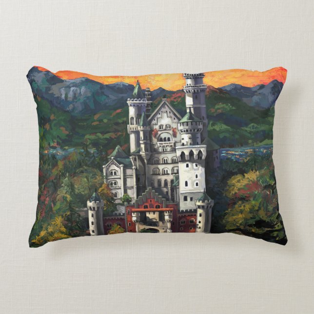 Slott Schloss Neuschwanstein Prydnadskudde (Framsidan)
