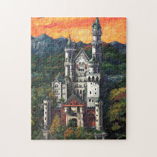 Slott Schloss Neuschwanstein Pussel (Vertikal)