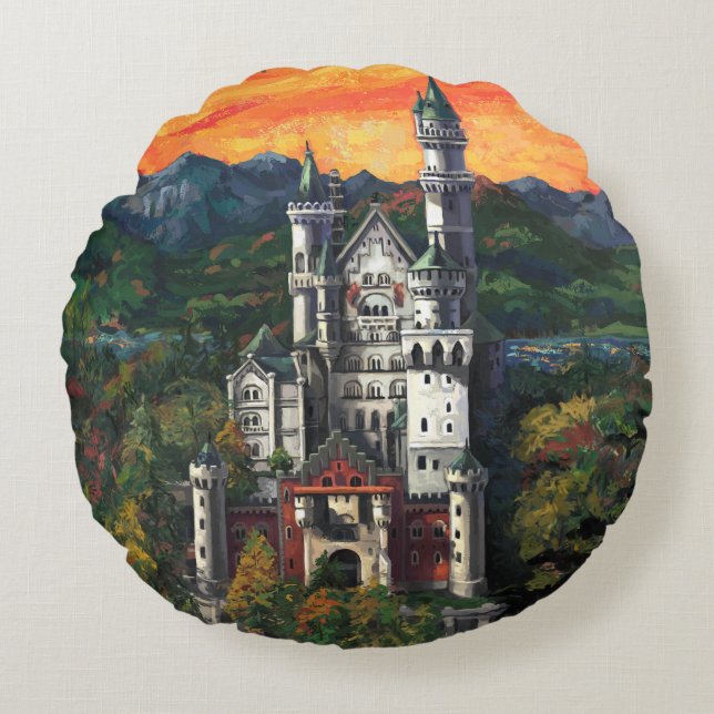 Slott Schloss Neuschwanstein Rund Kudde (Framsidan)