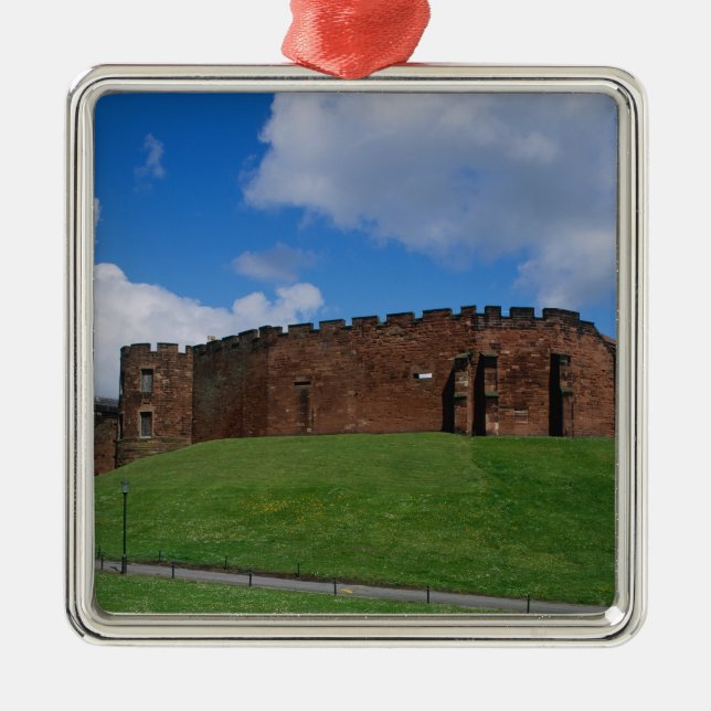 Slott som visar halvmånetorn, Chester, Julgransprydnad Metall (Framsidan)