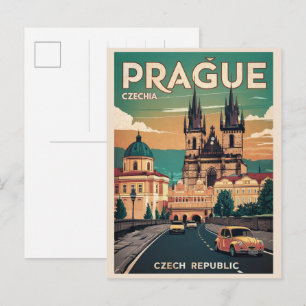 slott vintage resor prag prag Tjeckien presenter Vykort