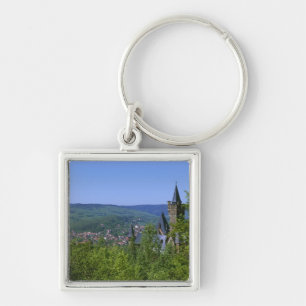 Slott, Wernigerode, Sachsen-Anhalt, Tyskland Fyrkantig Silverfärgad Nyckelring