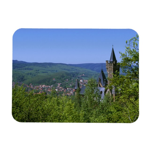 Slott, Wernigerode, Sachsen-Anhalt, Tyskland Magnet (Horisontell)