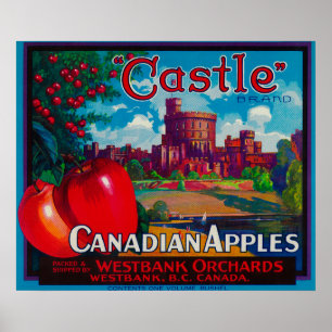 SlottApple etikett - Westbank B.C. Kanada Poster