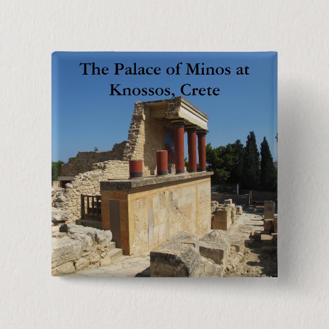 Slotten av Minos på Knossos, Crete, GREKLAND Knapp (Framsida)
