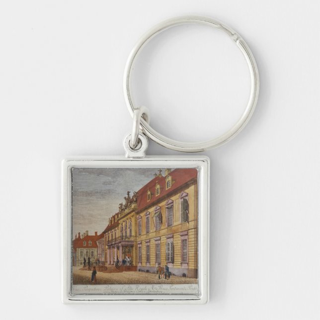 Slotten av Prince Ferdinand av Prussia Fyrkantig Silverfärgad Nyckelring (Framsidan)