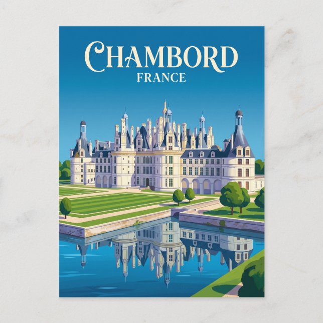 Slottet Chambord Frankrike Vykort (Framsida)
