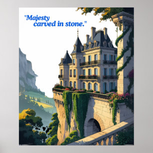 "Slottet Château – Elegant Palatslinjekonst Poster