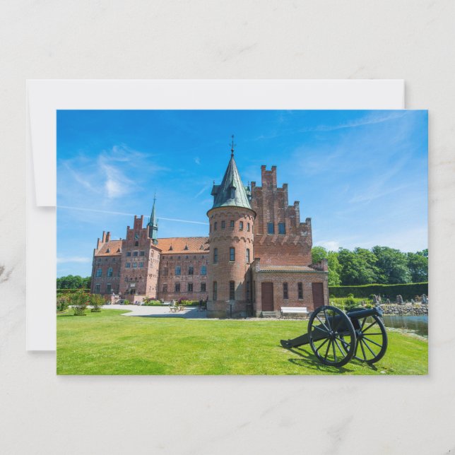 Slottet Egeskov Panorama Tack Kort (Framsida)