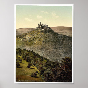 slottet, Hohenzollern, Tysklant sällsynt Photochro Poster
