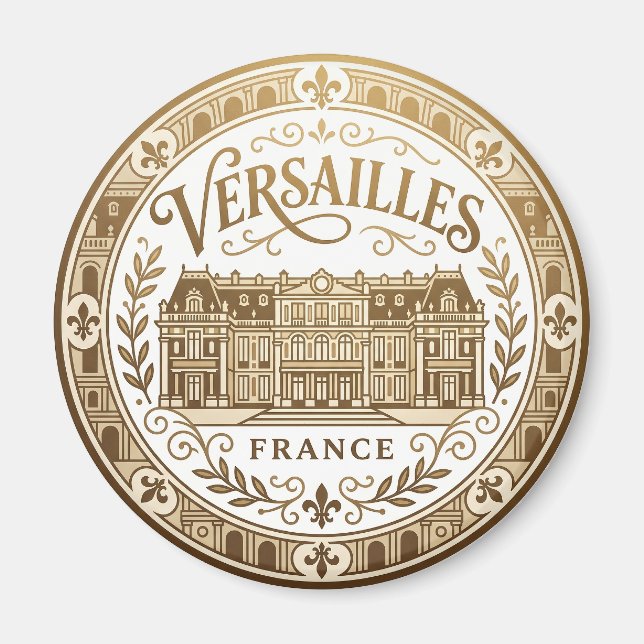 Slottet i Versailles Frankrike Magnet (Framsidan)