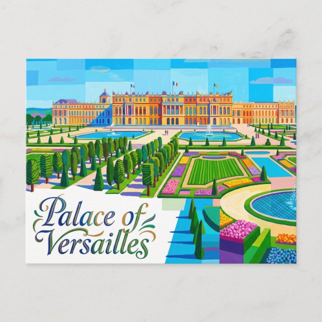 Slottet i Versailles Frankrike Vykort (Framsida)