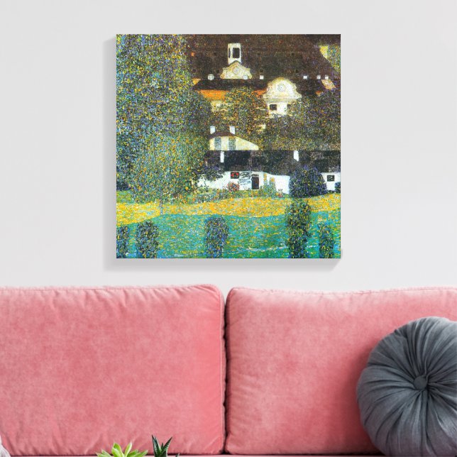 Slottet Kammer vid Attersee II av Gustav Klimt Canvastryck (Insitu (Vardagsrum))