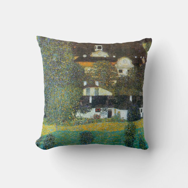 Slottet Kammer vid Attersee II av Gustav Klimt Kudde (Framsida)