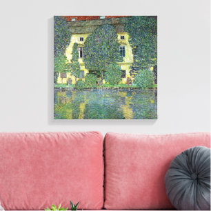 Slottet Kammer vid Attersee III av Gustav Klimt Canvastryck