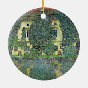 Slottet Kammer vid Attersee III av Gustav Klimt Julgransprydnad Keramik