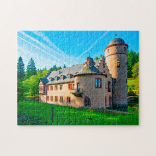 Slottet Mespelbrunn Bayern Tyskland. Pussel