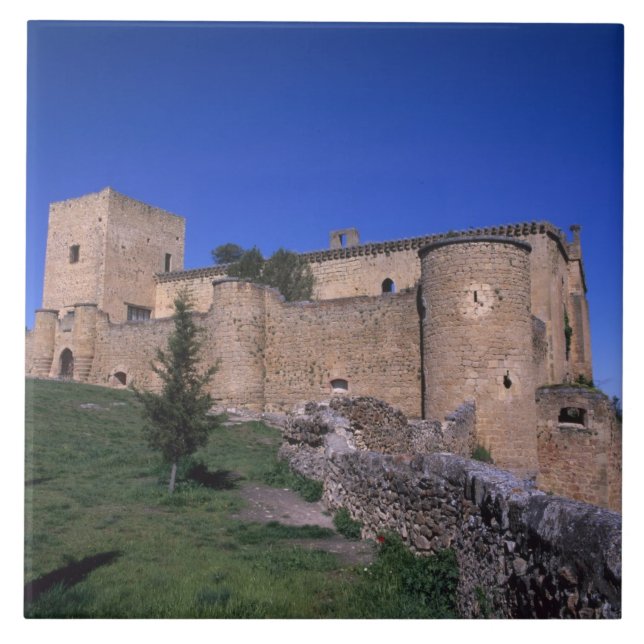 Slottet Pedraza, Kastilien och Leon, Spanien Kakelplatta (Framsidan)
