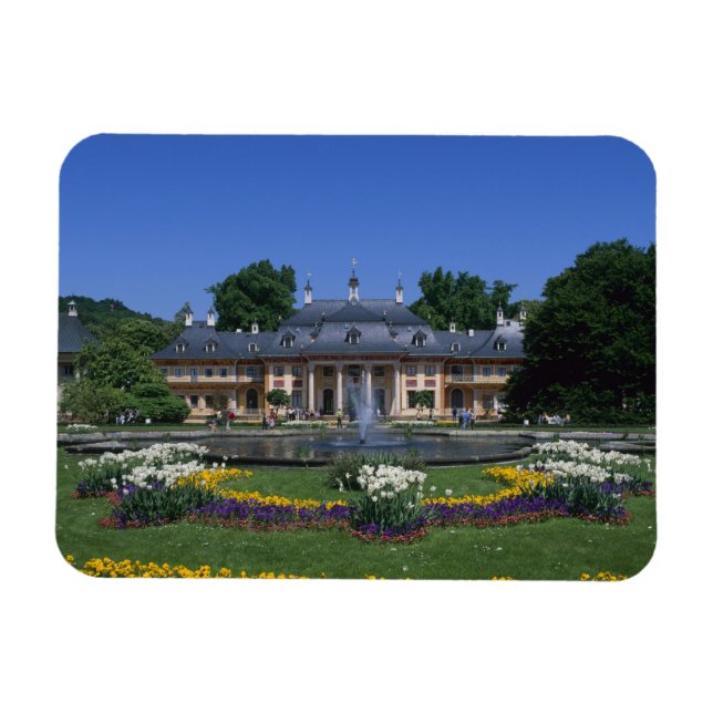 Slottet Pillnitz, Dresden, Sachsen, Tyskland Magnet (Horisontell)