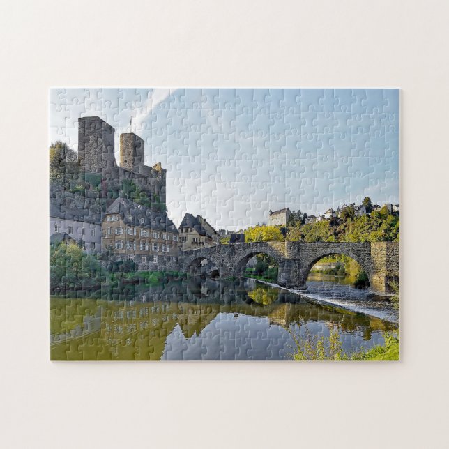 Slottet Runkel Tyskland. Pussel (Horisontell)