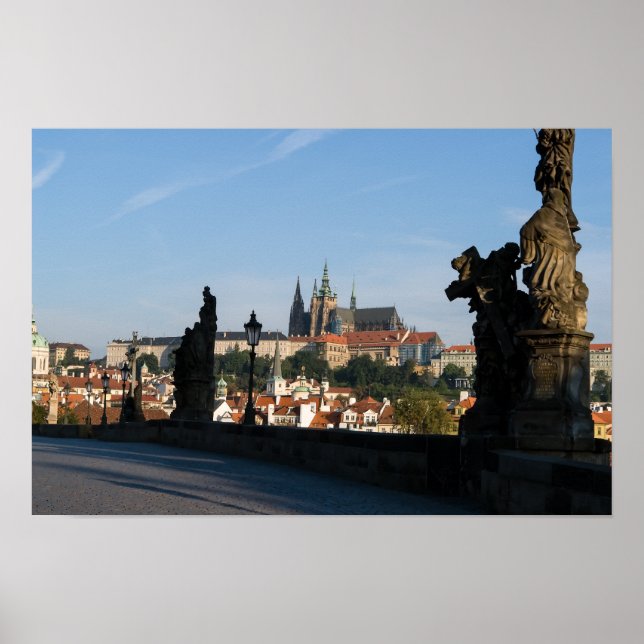 Slottet sett från Karlsbron i Prag Poster (Framsidan)