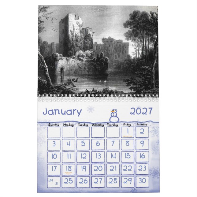 Slottkalender 3 kalender (Jan 2027)