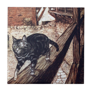 Slottkatt Rackham Illustration Kakelplatta