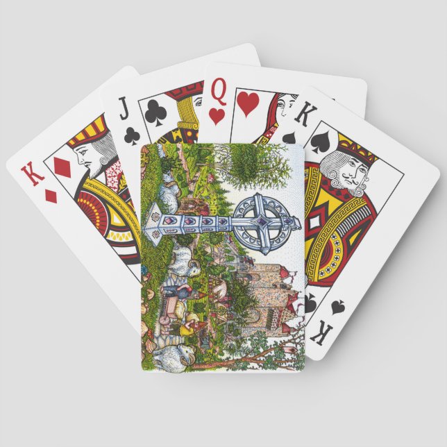 Slottkor som leker kort casinokort (Baksidan)