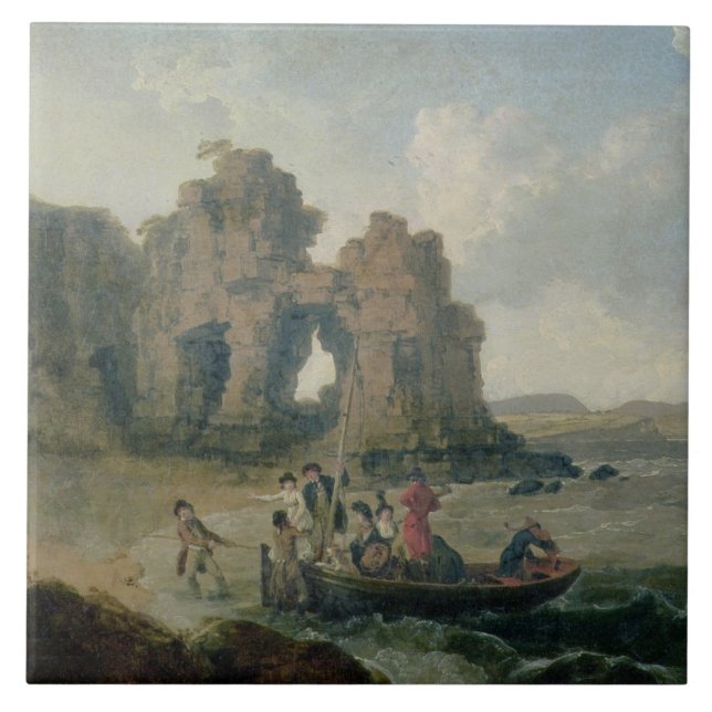 Slottsten (den Flatholm ön), Bristol kanaliserar, Kakelplatta (Framsidan)