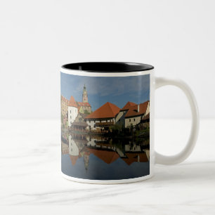Slottstorn, Vltavafloden, Cesky Krumlov, Två-Tonad Mugg