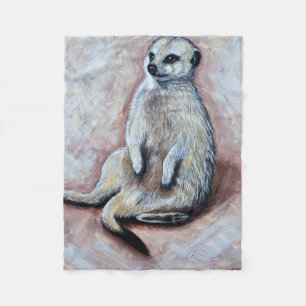 Slouchy Meerkat Painting Fleecefilt