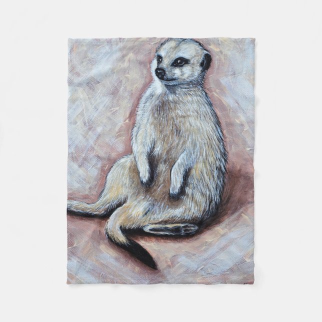 Slouchy Meerkat Painting Fleecefilt (Framsidan)