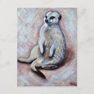 Slouchy Meerkat Painting Vykort