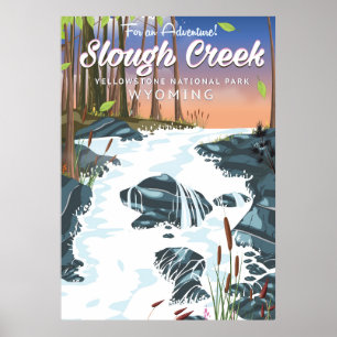 Slough Bäck,Yellowstone nationalpark Poster