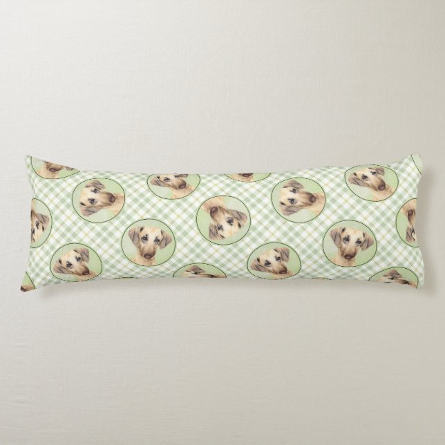 Sloughi Painting Golden Sand Cute Original Hund Ar Kroppskudde (Framsidan)