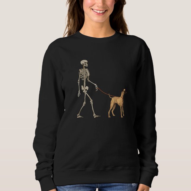 Sloughi Skeleton Dog Walking Halloween Dog T Shirt (Framsida)