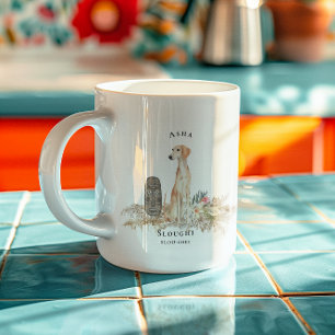 Sloughi Watercolor Hund   Monogram Kaffemugg