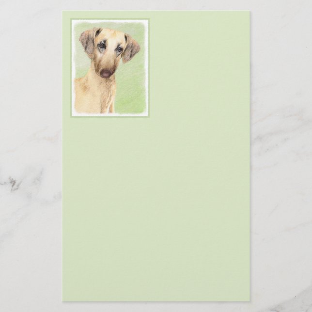 Sloughis Painting - Cute Original Hund Art Brevpapper (Framsida)