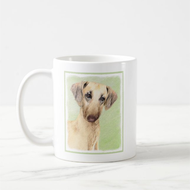 Sloughis Painting - Cute Original Hund Art Kaffemugg (Vänster)