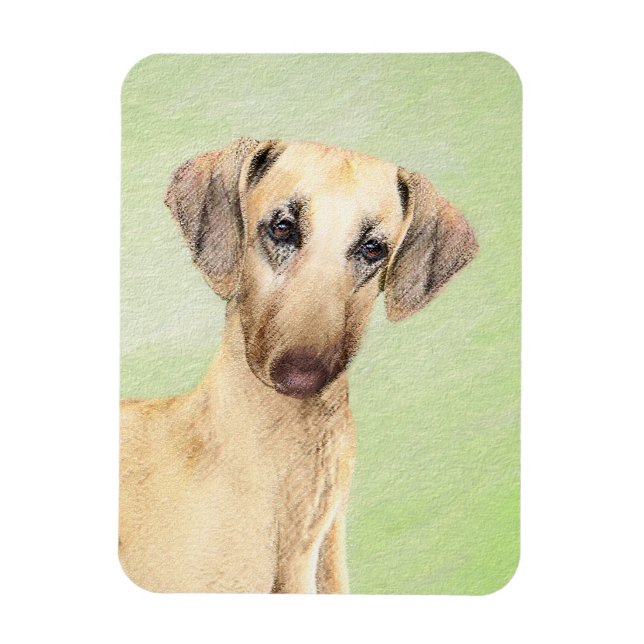 Sloughis Painting - Cute Original Hund Art Magnet (Vertikal)