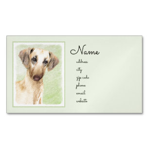 Sloughis Painting - Cute Original Hund Art Magnetiska Visitkort