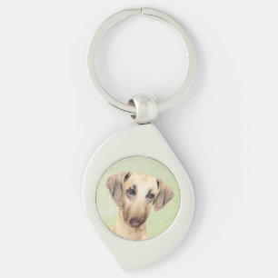 Sloughis Painting - Cute Original Hund Art Swirl Silverfärgad Nyckelring